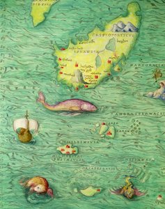 Island, aus einem Atlas der Welt in 33 Karten, Venedig, 1. September 1553 (Detail)